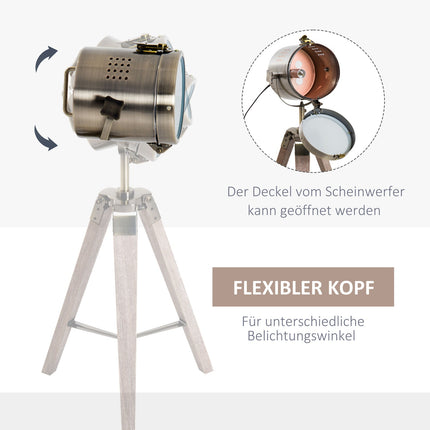 Stand floor lamp, stainless steel, E14, 33x33x65cm