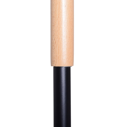Industrielle Stehleuchte – Holz & Metall, Schwarz/Natur, 40W