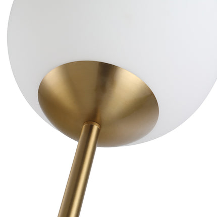 Goldfarbene Stehleuchte aus Metall mit Glas – 25x25x171cm