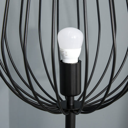 Industriální retro stojací lampa, kovové síťované stínidlo, 27.5x159cm