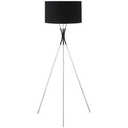 Stand floor lamp, elegant 40W, fabric shade, metal base