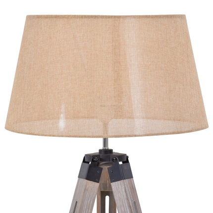 Verstellbare Vintage-Stehleuchte mit Ablage, Stahl & Baumwolle