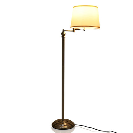 Stehleuchte mit verstellbarem Arm, beiger Schirm, 35,5 x 152 cm