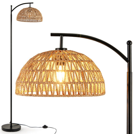 Stehlampe mit hängendem Schirm & Fußschalter, 160 cm, E27 Fassung