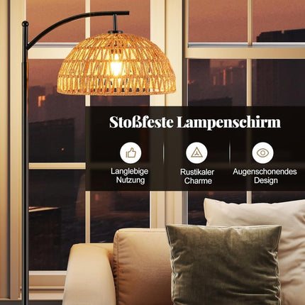 Stehlampe mit hängendem Schirm & Fußschalter, 160 cm, E27 Fassung