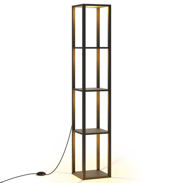 Stehleuchte mit Regalen & dimmbaren LED-Leuchten, 165cm