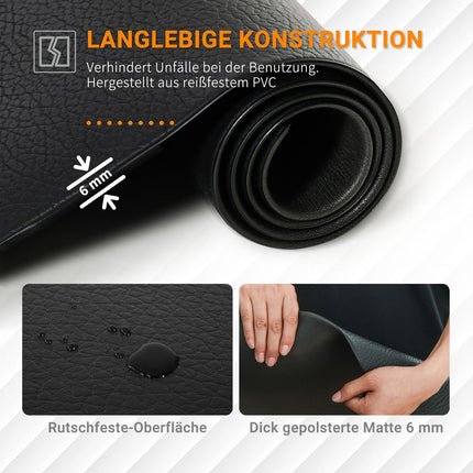 PVC Floor protection mat for exercise equipment - Black, 180x90cm