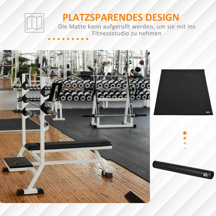 PVC Floor protection mat for exercise equipment - Black, 180x90cm