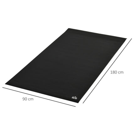 PVC Floor protection mat for exercise equipment - Black, 180x90cm