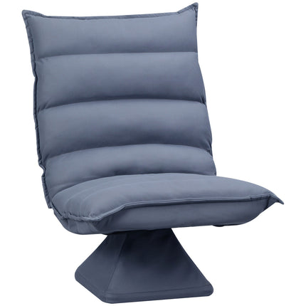 Canapé de sol, fauteuil de méditation pivotant, fauteuil de relaxation, dossier réglable, tissu microfibre, gris, 62 x 62 x 95 cm