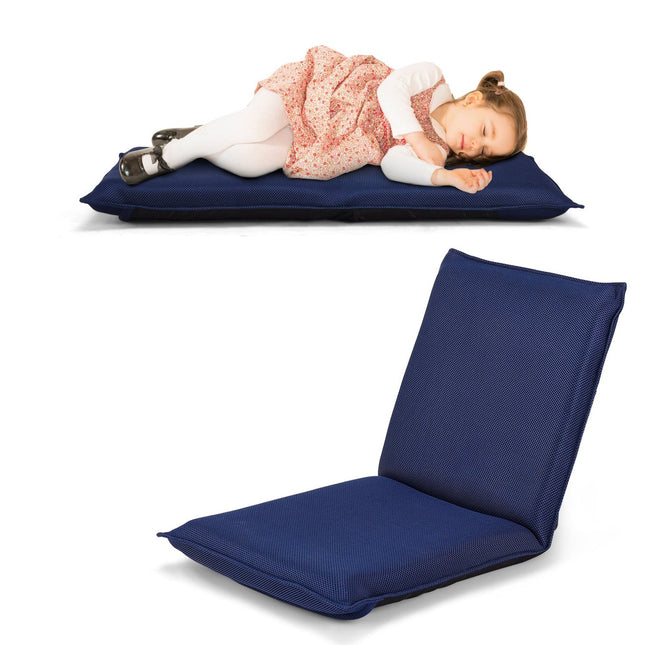 Bodenstuhl Bodenstuhl Bodensofa verstellbarer Gaming-Stuhl bequeme Rückenlehne Marineblau