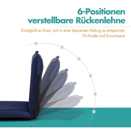 Bodenstuhl Bodenstuhl Bodensofa verstellbarer Gaming-Stuhl bequeme Rückenlehne Marineblau