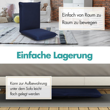 Bodenstuhl Bodenstuhl Bodensofa verstellbarer Gaming-Stuhl bequeme Rückenlehne Marineblau
