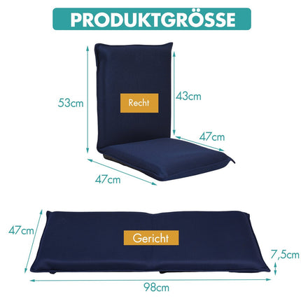 Bodenstuhl Bodenstuhl Bodensofa verstellbarer Gaming-Stuhl bequeme Rückenlehne Marineblau