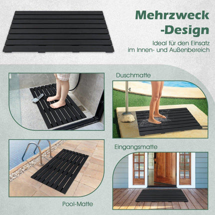 Bodenelement für Solardusche WPC Bodenplatte für Gartendusche 100 x 60 x 2,5 cm schwarz