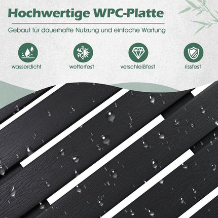Bodenelement für Solardusche WPC Bodenplatte für Gartendusche 100 x 60 x 2,5 cm schwarz