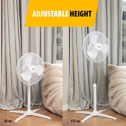 Podlahový ventilátor 23cm, nastavitelná výška 85-115 cm