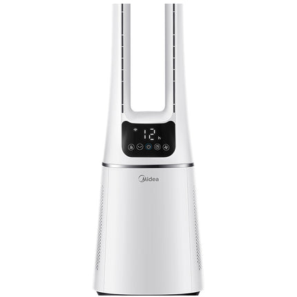 Ventilateur de sol 2 en 1 avec purificateur d'air Blanc