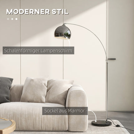 Floor lamp, adjustable height with bulb, Silver E27 Base