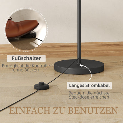 Stehleuchte mit Fernbedienung, einstellbarer Helligkeit und Farbe, Schwarz