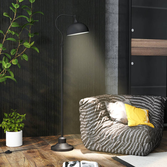 Bogenstehlampe Schwarzes Metall – Verstellbarer Schirm, Retro-Design