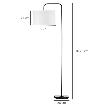 Moderne schwarze Stehlampe aus Metall mit Lampenschirm, 180 cm Kabel