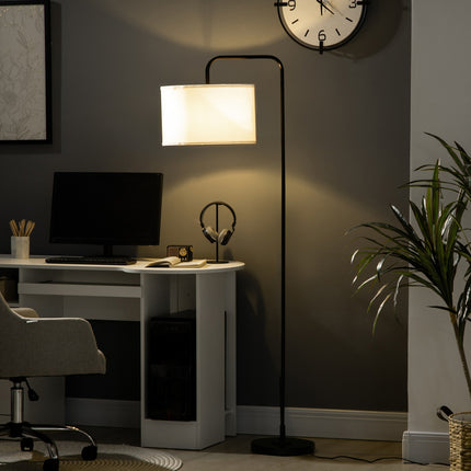 Moderne schwarze Stehlampe aus Metall mit Lampenschirm, 180 cm Kabel