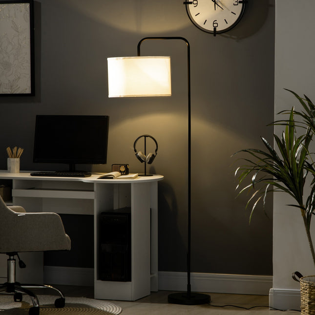 Moderne schwarze Stehlampe aus Metall mit Lampenschirm, 180 cm Kabel