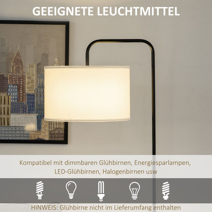 Moderne schwarze Stehlampe aus Metall mit Lampenschirm, 180 cm Kabel