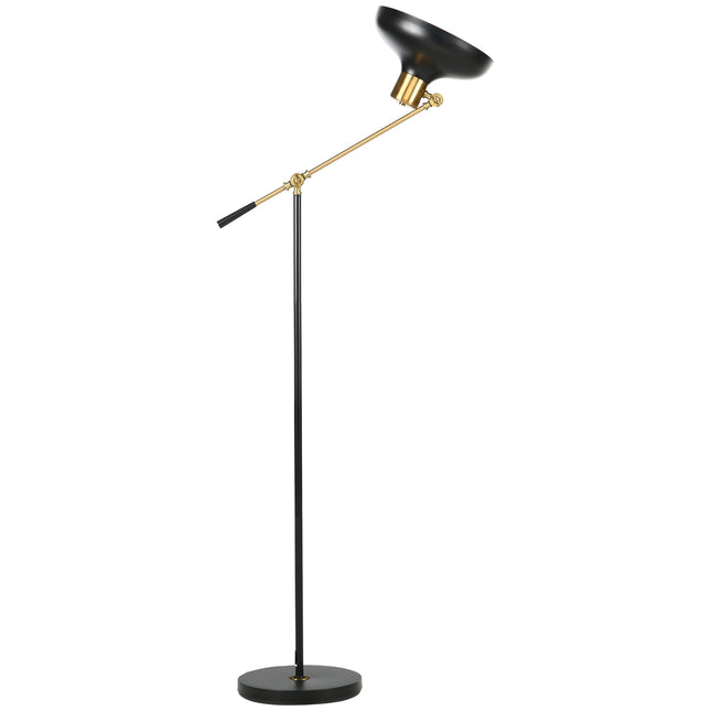 Höhenverstellbare schwarze Bogenstehlampe, E27 Fassung, 40W