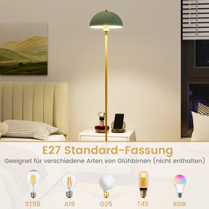 Lampadaire de salon 163cm douille E27 lampadaire avec abat-jour incassable