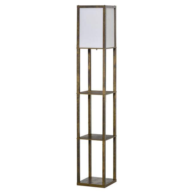 Stehleuchte mit Ablagen und Lampenschirm, E27-Fassung, 40W