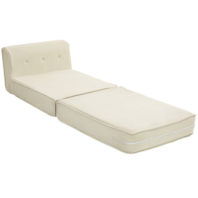 Schlafsofa – Cord-Optik, cremeweiß, 240 kg Belastbarkeit