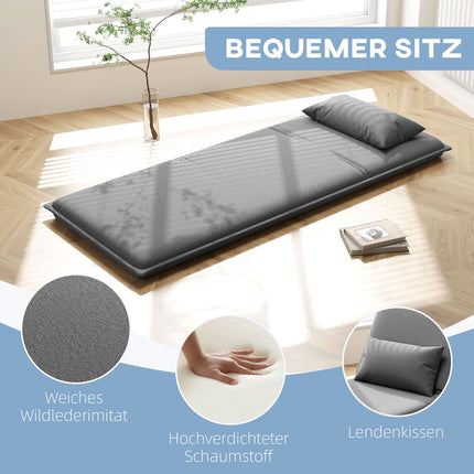 3-in-1 dark gray folding sofa bed, padded for comfort