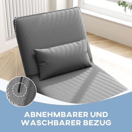 3-in-1 dark gray folding sofa bed, padded for comfort
