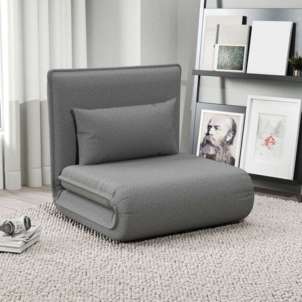 3-in-1 dark gray folding sofa bed, padded for comfort