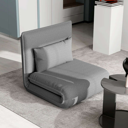 3-in-1 dark gray folding sofa bed, padded for comfort
