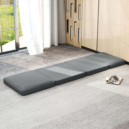 Canapé de sol 3 en 1 convertible pliant aspect velours, canapé convertible rembourré pouvant supporter jusqu'à 240 kg, pour chambre, salon, gris foncé