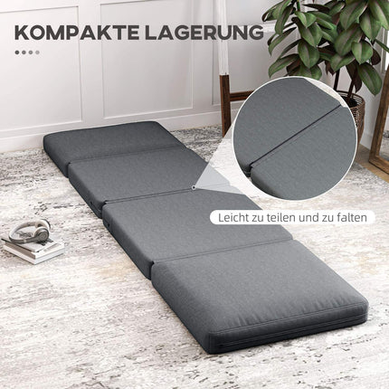 Canapé de sol 3 en 1 convertible pliant aspect velours, canapé convertible rembourré pouvant supporter jusqu'à 240 kg, pour chambre, salon, gris foncé