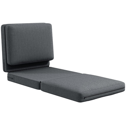 Canapé de sol 3 en 1 convertible pliant aspect velours, canapé convertible rembourré pouvant supporter jusqu'à 240 kg, pour chambre, salon, gris foncé