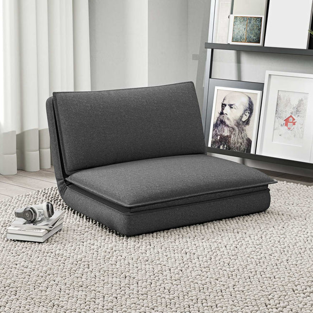 Klappbares Schlafsofa, 4-in-1, Leinenoptik, dunkelgrau, 150 kg Belastbarkeit