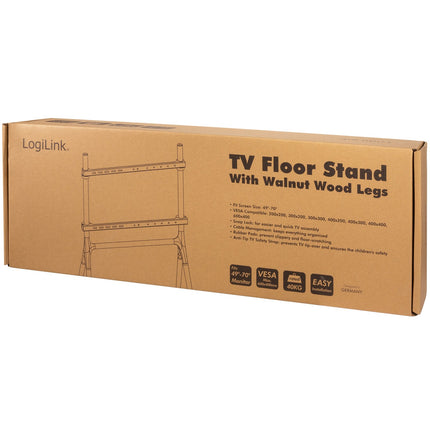 Floor stand for TV 49-70" Black/Walnut