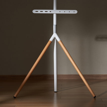 TV-Standhalterung mit Holzbeinen