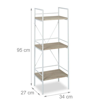 Floor-standing shelf with 3 levels