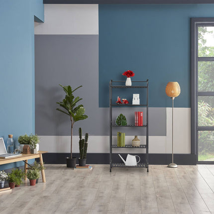 Floor-standing shelf with 5 shelves