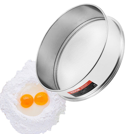 Flour Sieve, 12-Mesh 304 Stainless Steel, 12.6-Inch