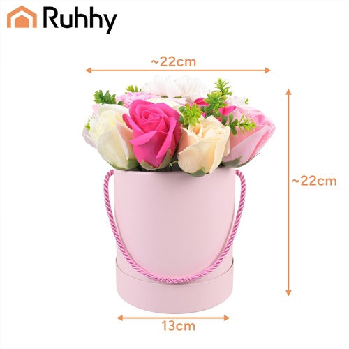 Blumenbox-Geschenk mit realistischen Rosen, 23 cm