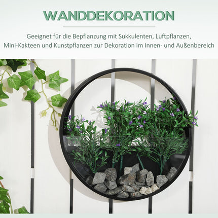 Set aus 3 schwarzen Wandtöpfen aus Stahl für Sukkulenten