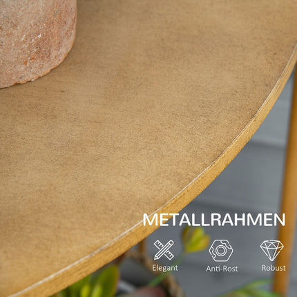 Klappregal aus Metall - 3-stöckiges Eckregal, braun