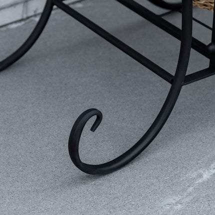 Metall-Pflanzenregal mit 4 Etagen für Garten und Balkon, schwarz